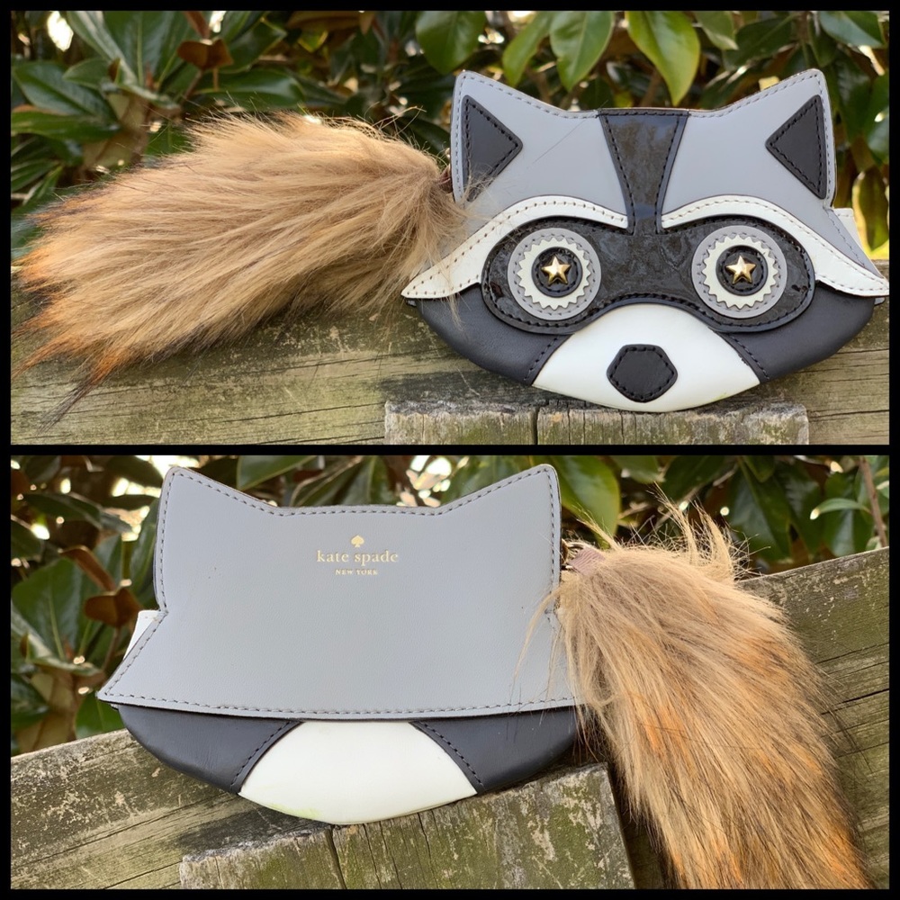 Kate Spade ♠️ Raccoon Coin Bag Purse 🦝 Racoon - Picture 2 of 3